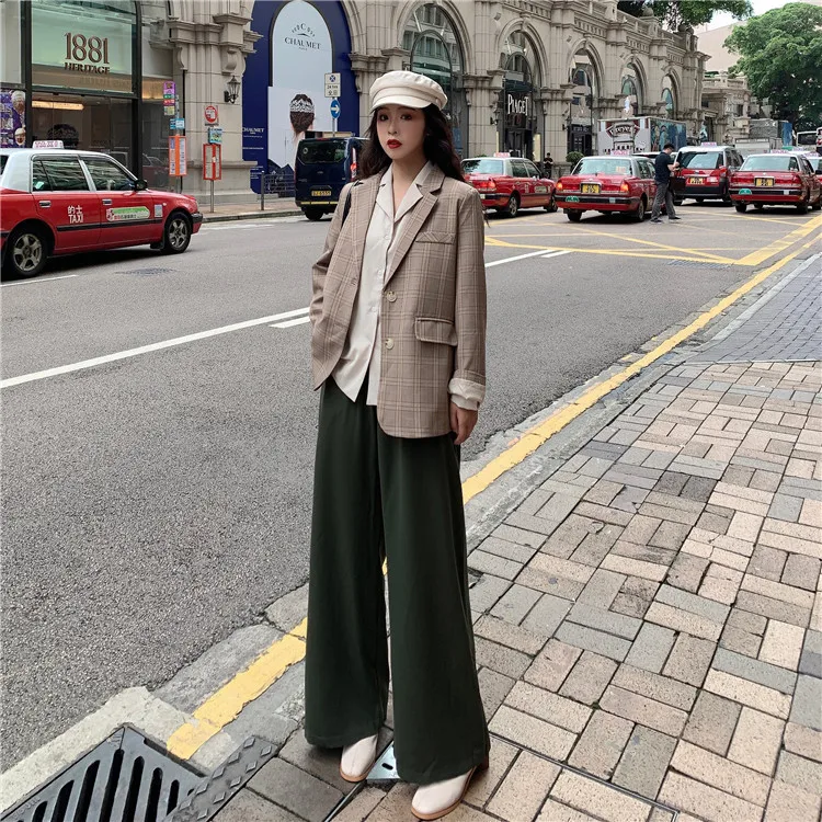 

Korean-style Retro Autumn New Style Plaid Loose-Fit Slimming Versatile Casual Able Suit Jacket