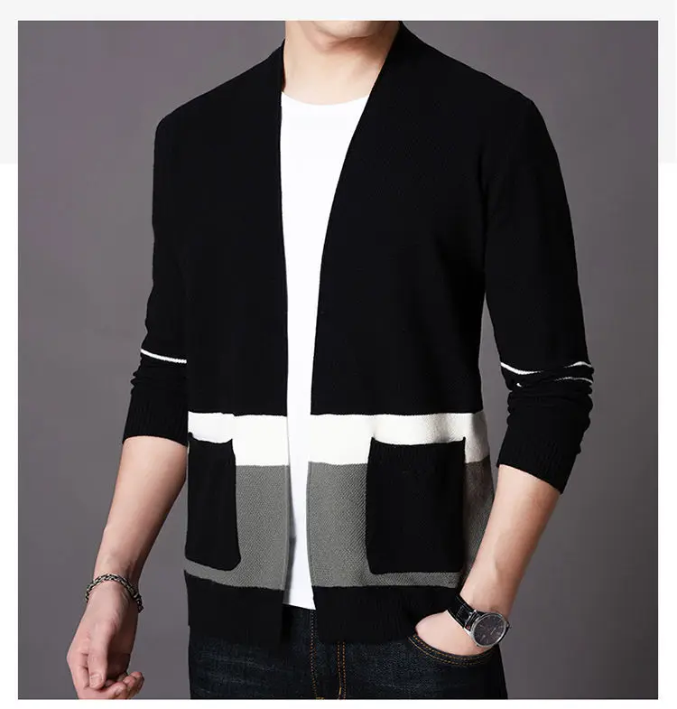 mens oversized cardigan Men's high-end knitted cardigan jacket spring and autumn fashion thin men's casual all-match jacket mens sweaters on sale