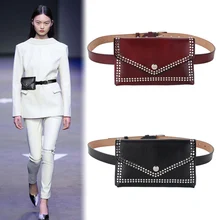 Женская поясная сумка с заклепками, повседневная поясная сумка из искусственной кожи, женские сумки для путешествий, поясные кошельки, поясные сумки для женщин, подходит для iphone8