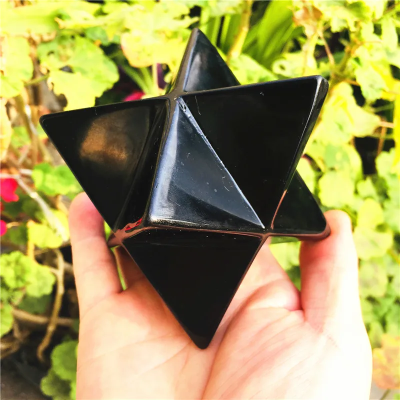 big 500g natural  obsidian scrystal Merkabah Pendulum Crystal Stones Merkaba Stars  Jewelry Necklace Healing Energy Minerals 2