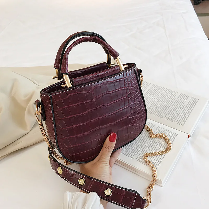 Lady Trendy Alligator Cross-body Handbags for Women Shoulder Bags Quality Embossed PU Circular Handle Bag Dropshipping FH142 | Багаж и