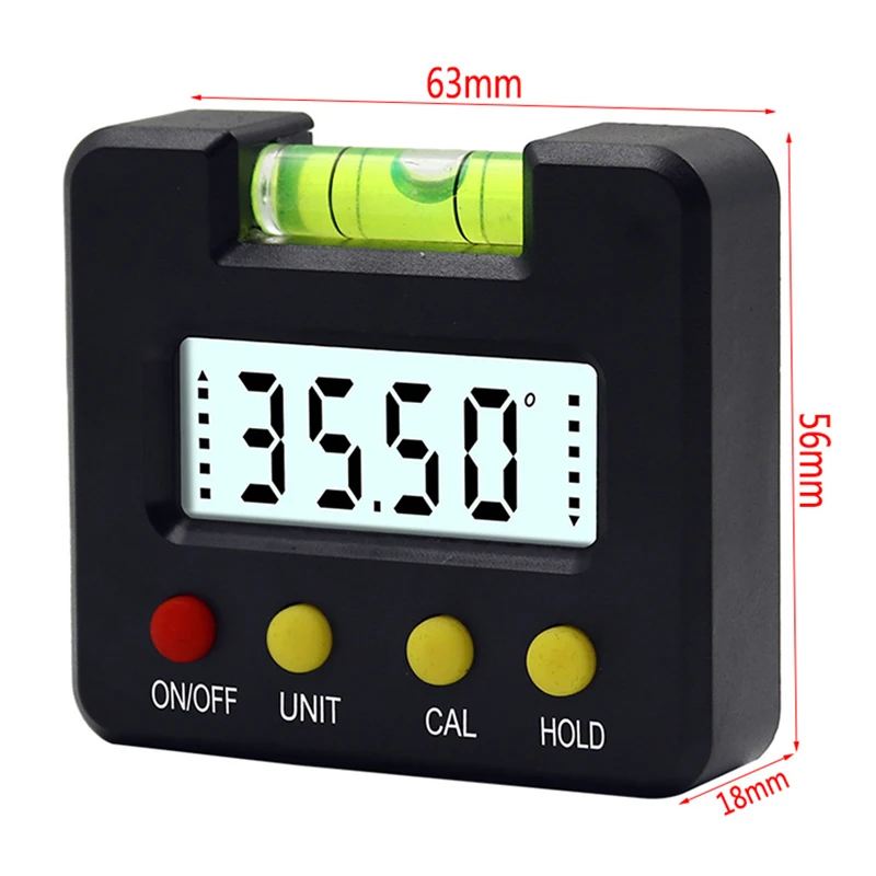 Electronic Angle Meter Protractor Level Ruler Digital Angle Finder Inclinometer with Horizontal Bubble Angle Flip Measurement