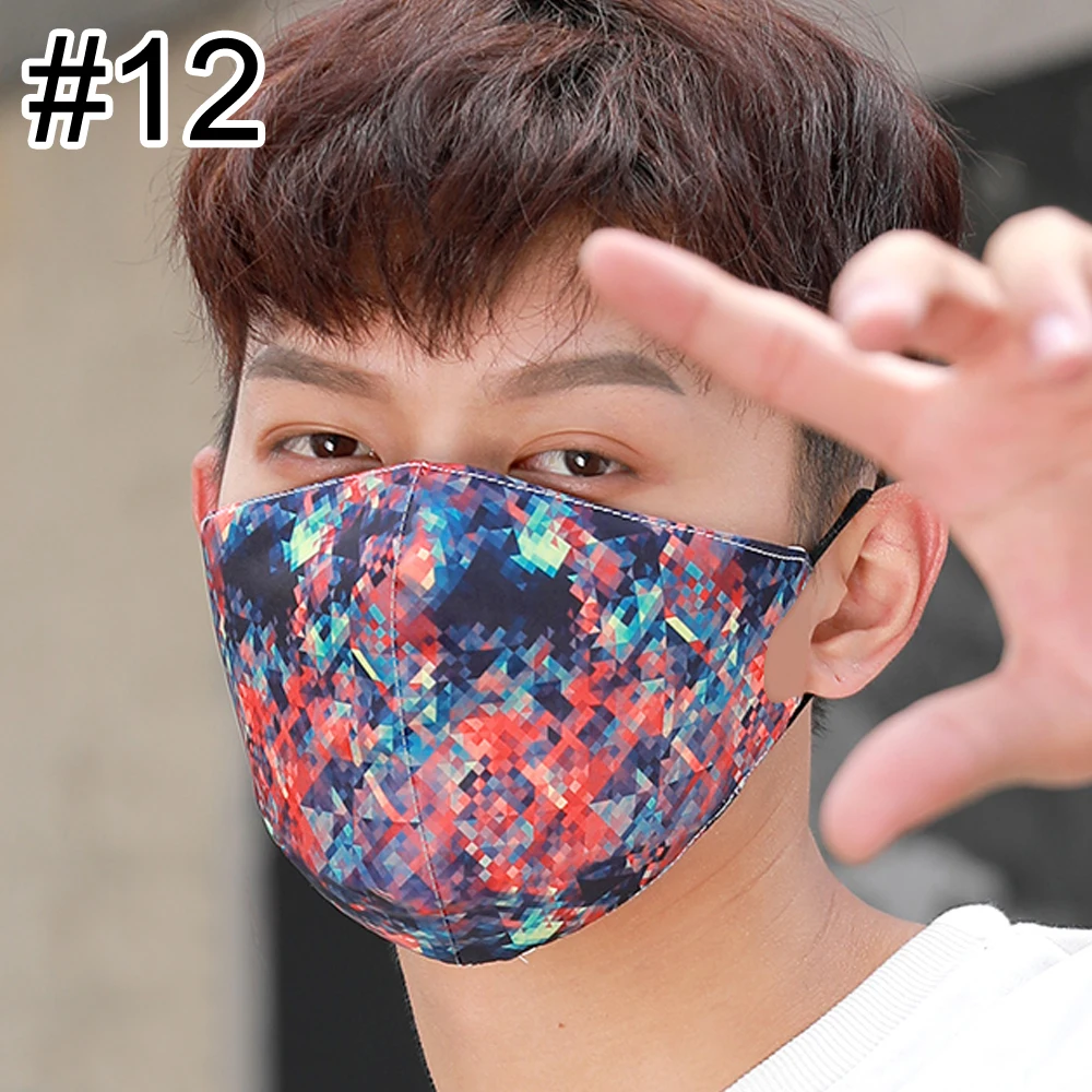 1 шт многоразовая Ветрозащитная маска для рта, хлопок, защита от пыли, защита носа, маска для лица и рта, модная маска против загрязнения воздуха - Цвет: 12