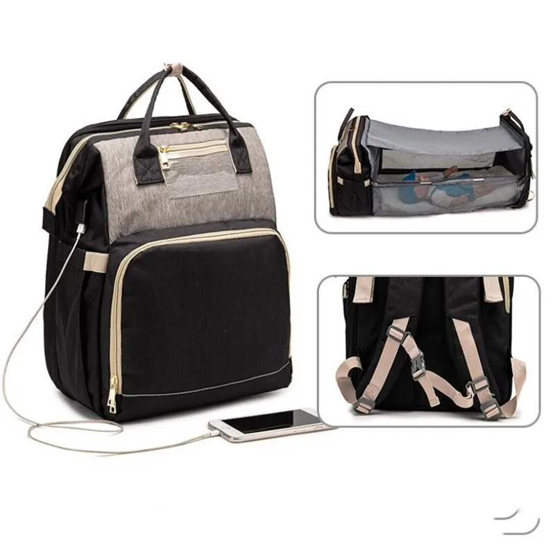 Hot Item Diaper-Bag-Backpack Changing-Pad Baby-Bed Travel-Bassinet Portable Crib Foldable  aKwjMg5pK9x