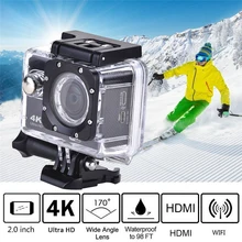 Спорт на открытом воздухе камера Ultra HD 4K Wifi 16MP 2,0 дюймов Экшн камера 170D широкоугольный 30 м подводный водонепроницаемый Спортивная камера для шлема