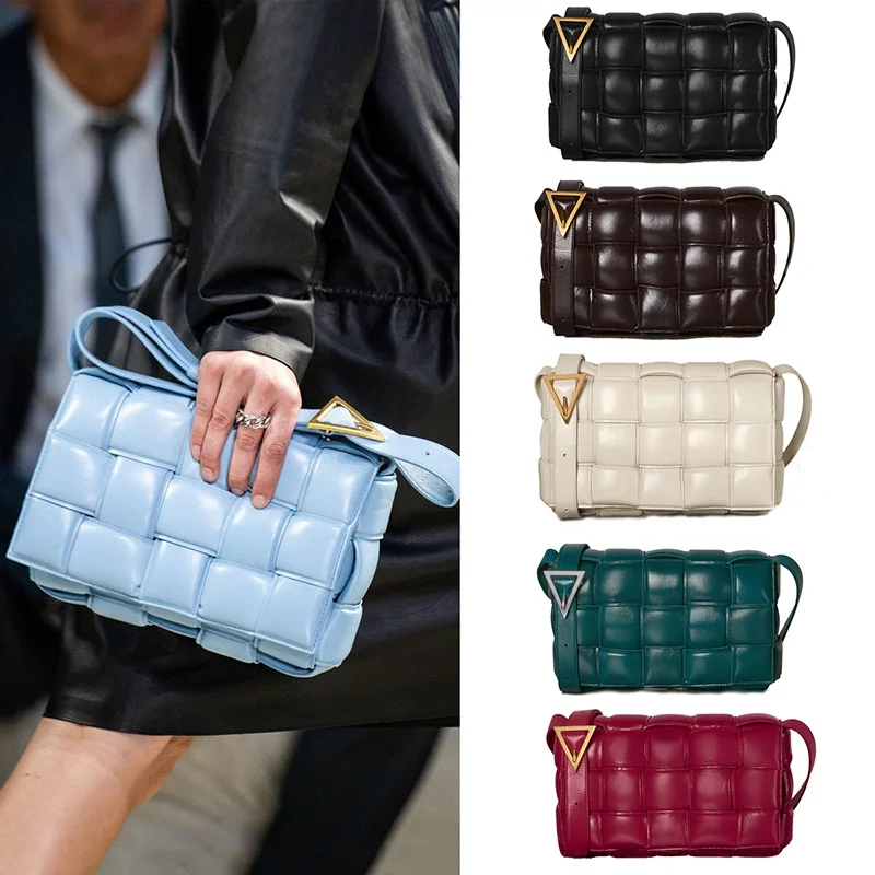 

Fashion New Women Lattice Design Handbags Genuine Leather Cow Leather Bag Lady Shoulder Crossbody Messenger Bags Flap