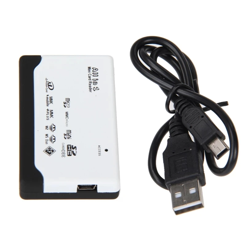 SD MMC XD MS CF MD 메모리 카드 리더, 멀티 인 원 USB 2.0 스마트 미디어 카드 리더