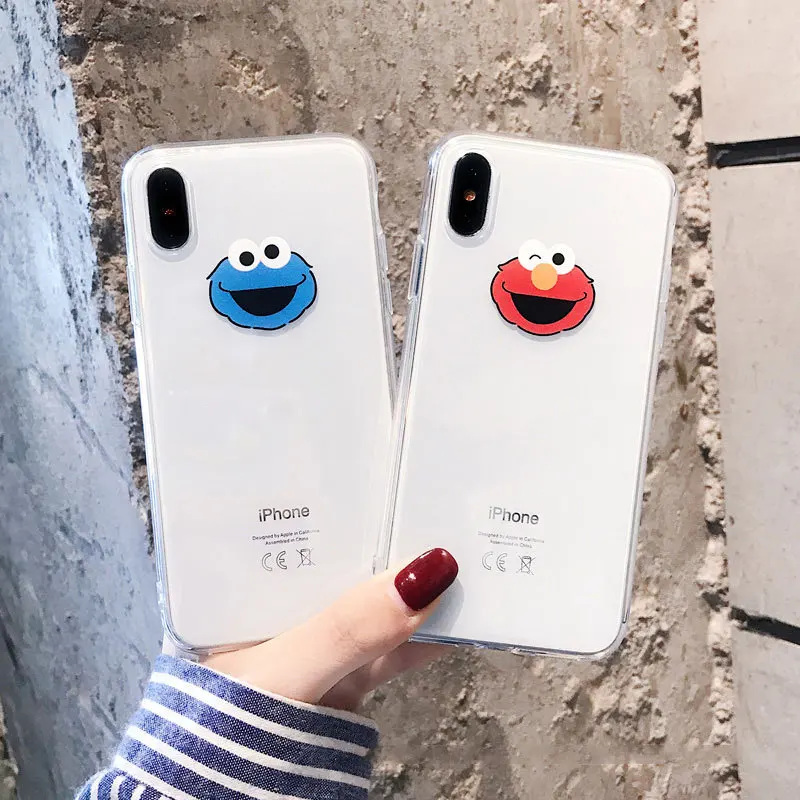 

Cute Cartoon Sesame Street Cookie Elmo Phone Case silicone cover for coque iPhone 7 7 Plus 11 Pro Max 8 6s Plus X XR xs max case