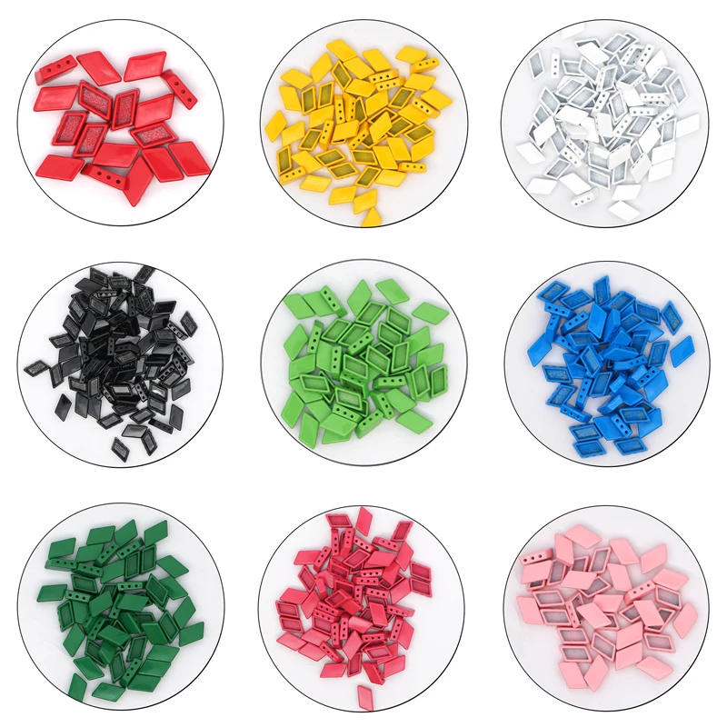 Enamel Tile Beads, Honeycomb 2-Hole Beads for Colorblock Bracelets