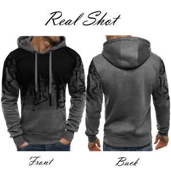 

Mens Autumn Winter Long Sleeve Warm Print Hoodie Pullover Slim Pocket Casual Party Sport Streetwear Sweatshirt Plus Size M-3XL