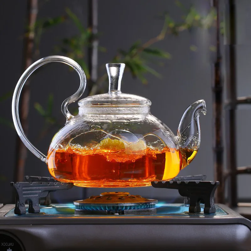 BORREY Induction Cooker Teapot High Borosilicate Heat Resistant Glass Teapot  Gas Stove Teapot Pu'er Flower