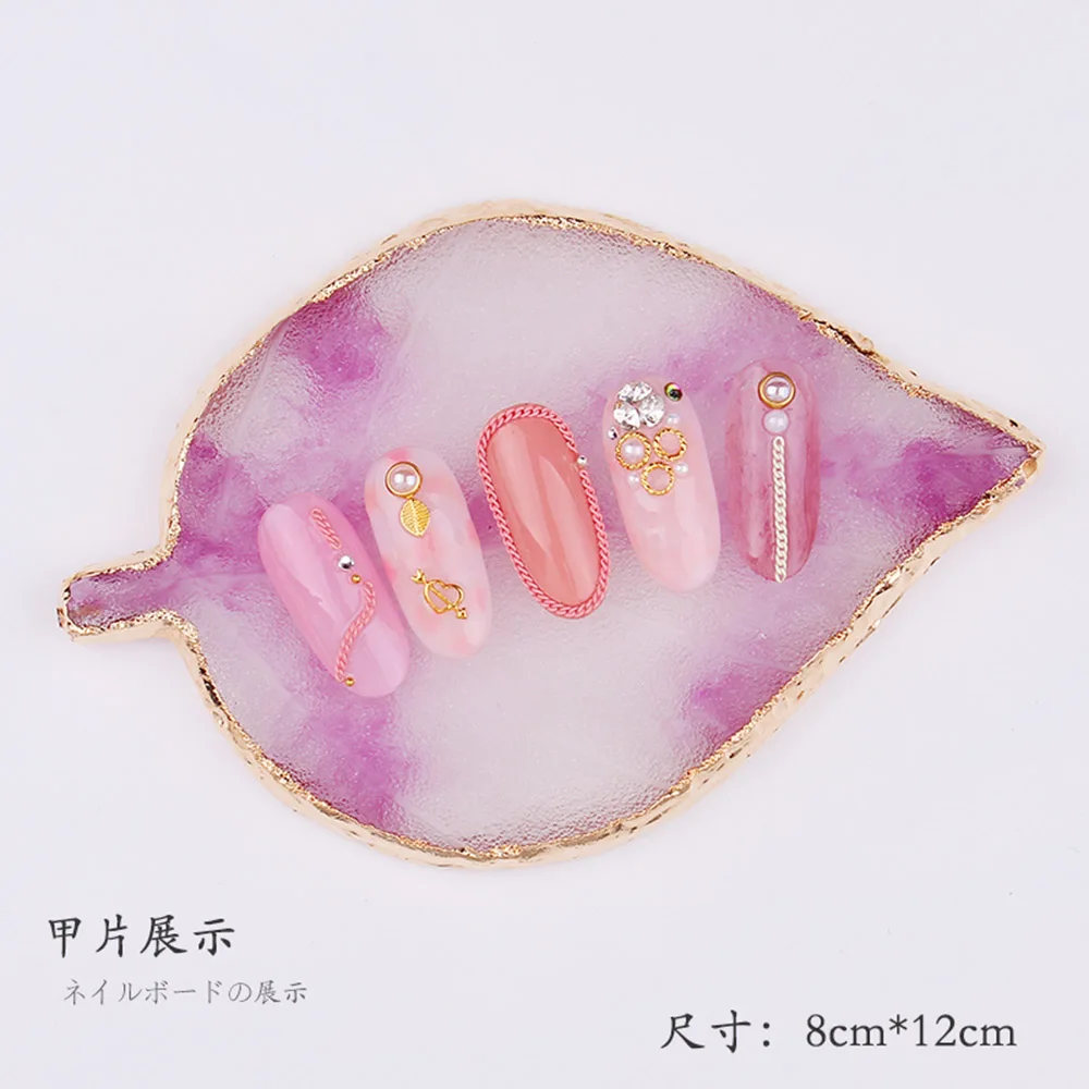40g Pcs 6 Colors Resin Nail Practice Palette Card Display Leaf Design Gel Nail Polish Color 4