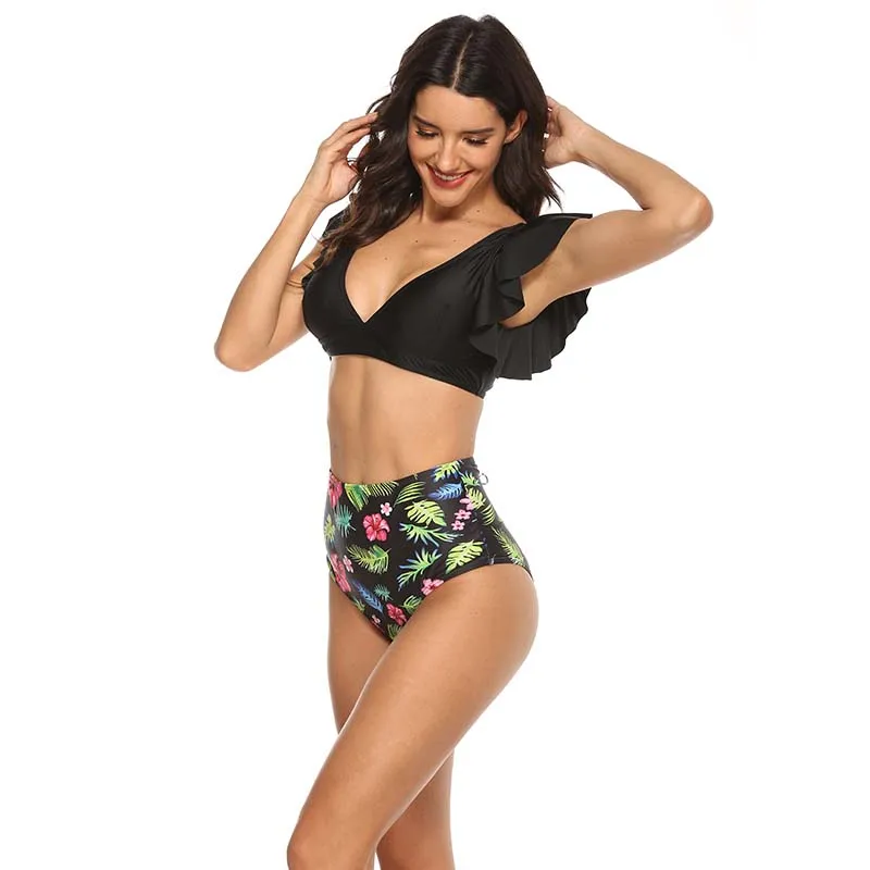 2020 Swimsuit Bikini Sexy Women High Waist Print Push Up Bikini Set Bathing Suit Bandeau Swimwear Swim suit Female Swimming suit 2020 Swimsuit Bikini Sexy Women High Waist Print Push Up Bikini Set Bathing Suit Bandeau Swimwear Swim suit Female Swimming suit