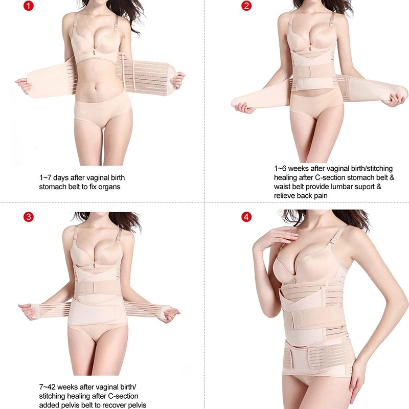 3 In 1 Postpartum Buik Riem Tummy Band Gordels Corset Body Shaper Band Postnatale C-Sectie Taille Trainer Bekken wrap Shapewear