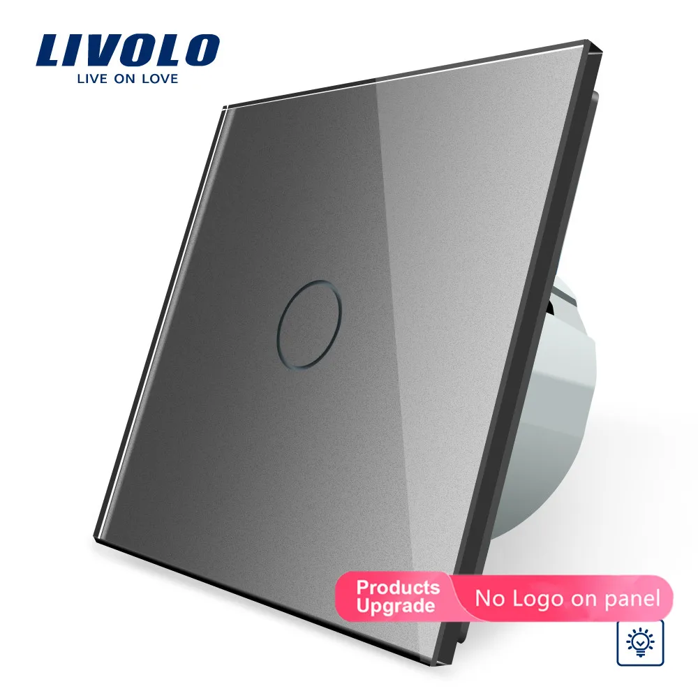 Livolo/Стандартный диммер настенный выключатель серый Цвет Стекло Панель