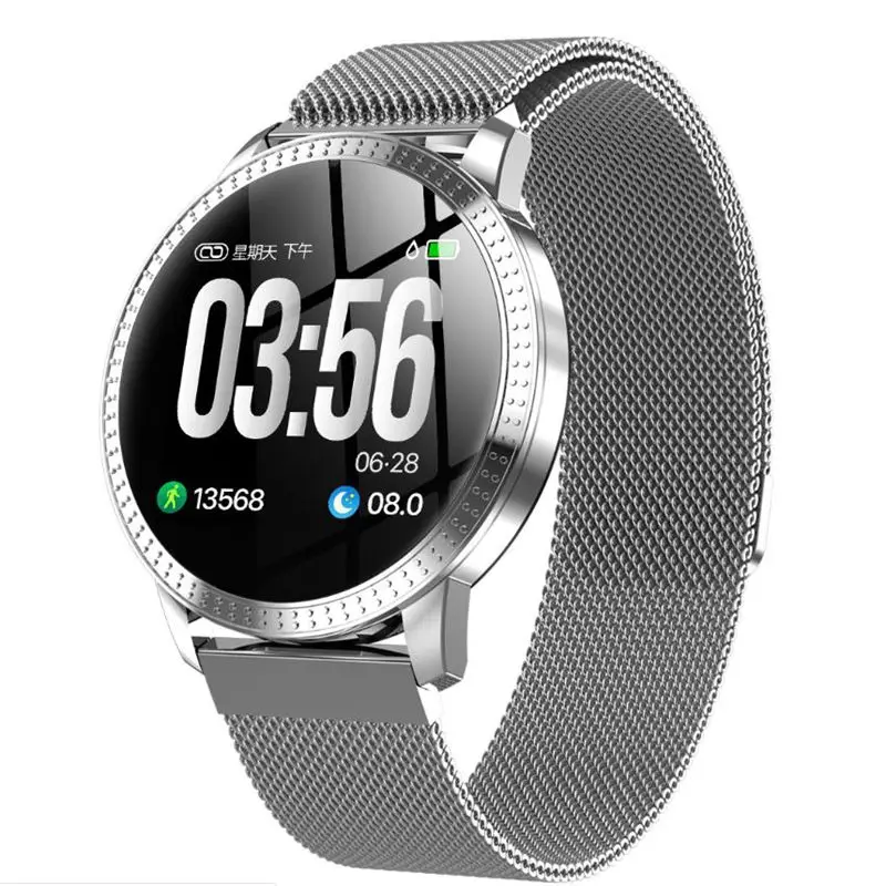 

Smart Watch Women Fitness Tracker Watch Men Blood Pressure Monitoring Metal Starp 1.22 Inch Multi Sport Modes Bracelet PK IWO 8