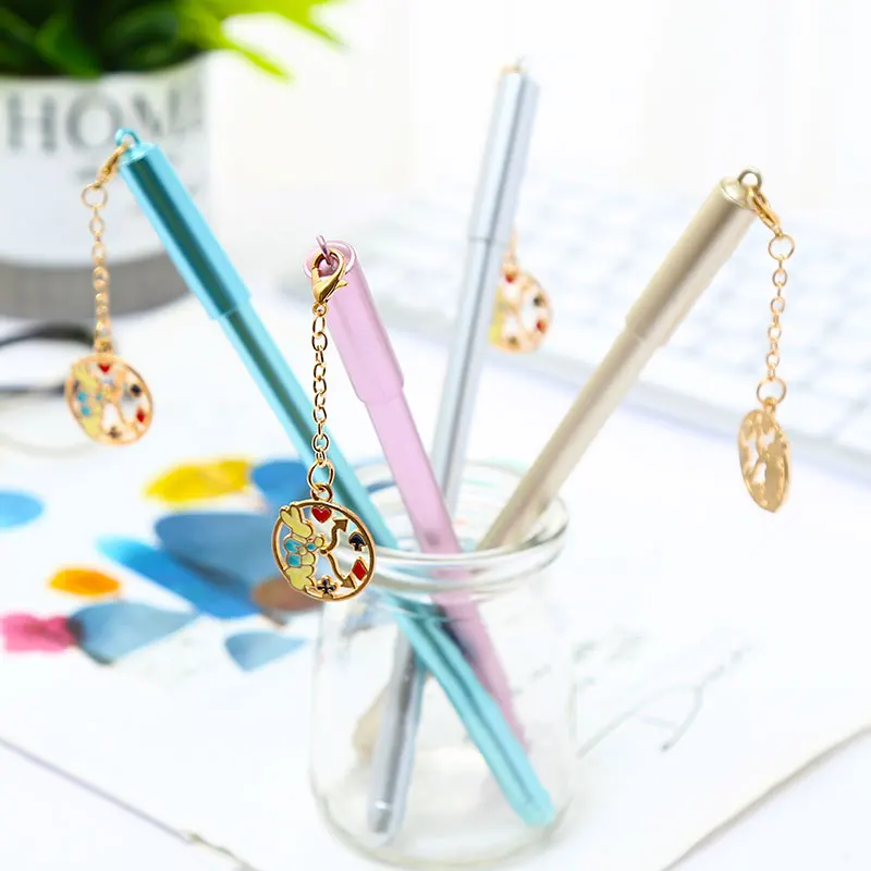 Creative Cute Kawaii Cat Dog Gel Pens School Pink Panther Unicorn Panda Mermaid Corn Fox Stationery Kawai Thing Stationary Store - Цвет: rabbit random 1pc