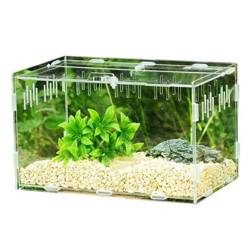

30*20*15cm Reptile Box Assembled Reptile Terrarium Durable Transparent Acrylic Cold Blooded Animals Box Pets Insect Supplies