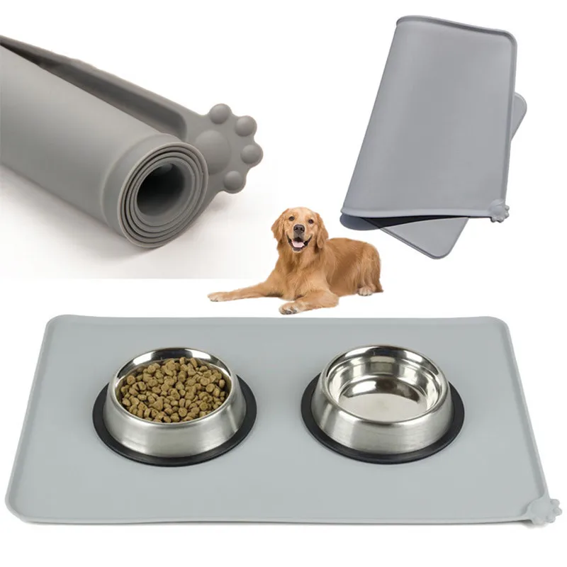 Waterproof Pet Mat for Dog Cat Silicone Food Pad Bowl Drinking Feeding Placemat easy Washing EJ892983 | Дом и сад