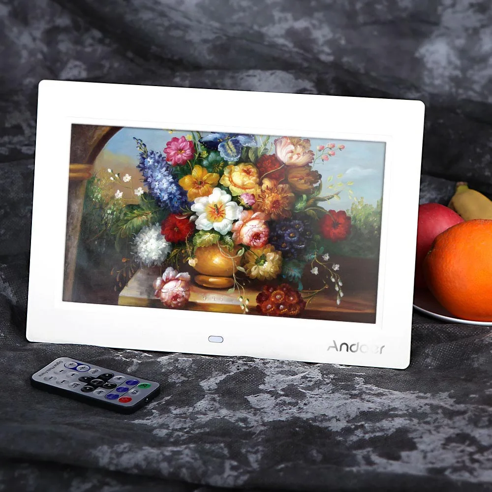 Andoer 1" HD TFT-LCD 1024*600 цифровая рамка для фотографии; альбом часы MP3 MP4 видеоплеер с пультом дистанционного управления