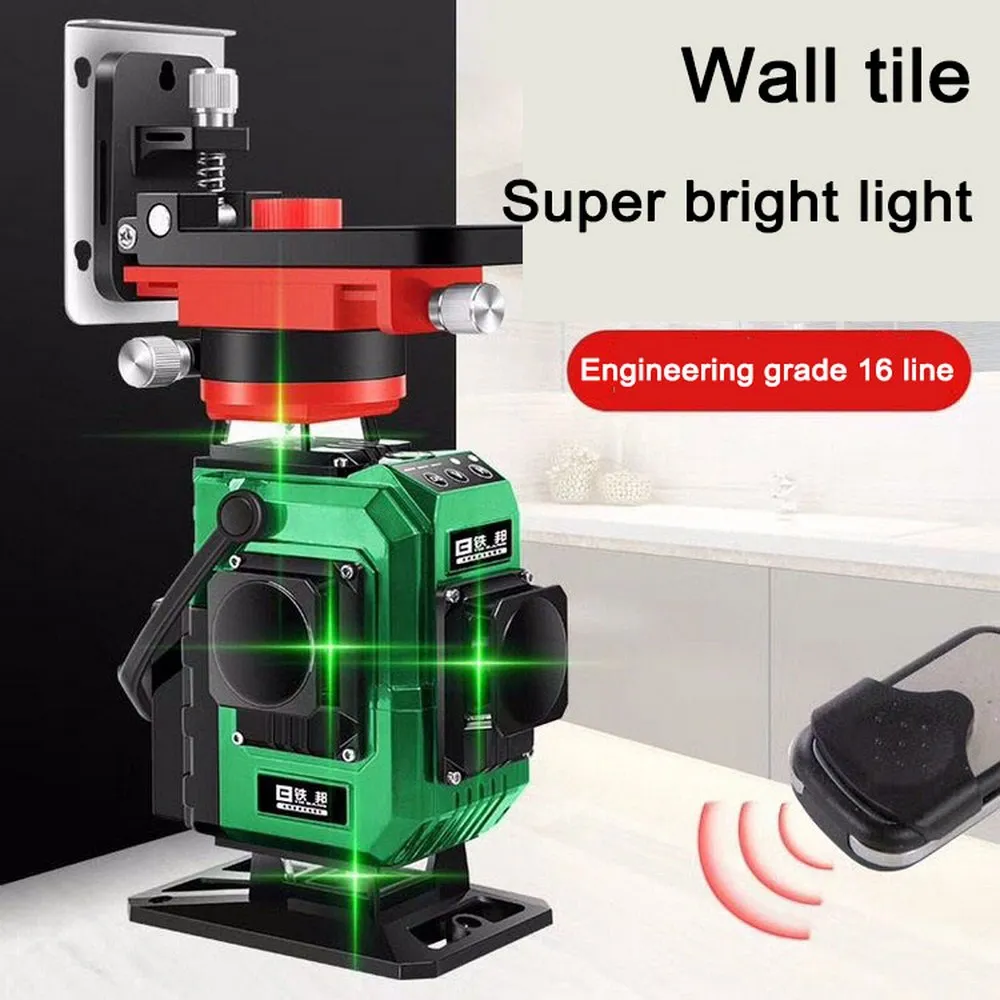 4D 16 Lines Green Laser Level Upper Wall bracket Lifting Platform Powerful Laser Beam Line 360 Horizontal And Vertical Cross