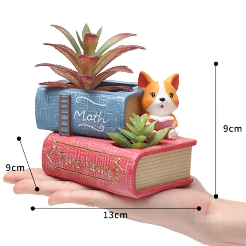 Garden Accessories Succulent Flowerpot Original Cartoon Corgi Crafts Desktop Home Garden Office Potted Decoration