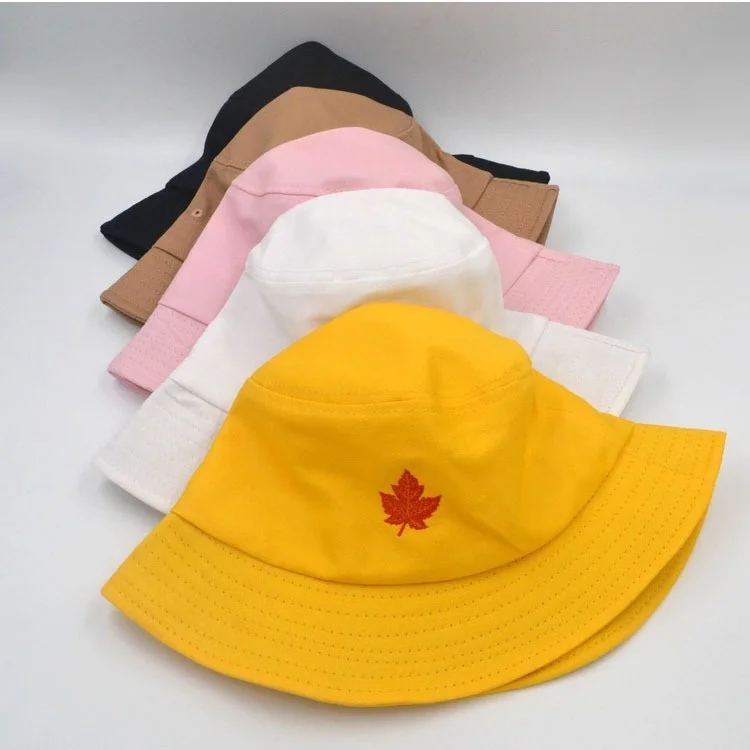 Мужские и женские рыбацкие Панамы шляпы кленовый лист Панама шляпа хип-хоп Вышивка Хлопок Уличная Летняя Повседневная Swag Bob козырек Панама Кепка