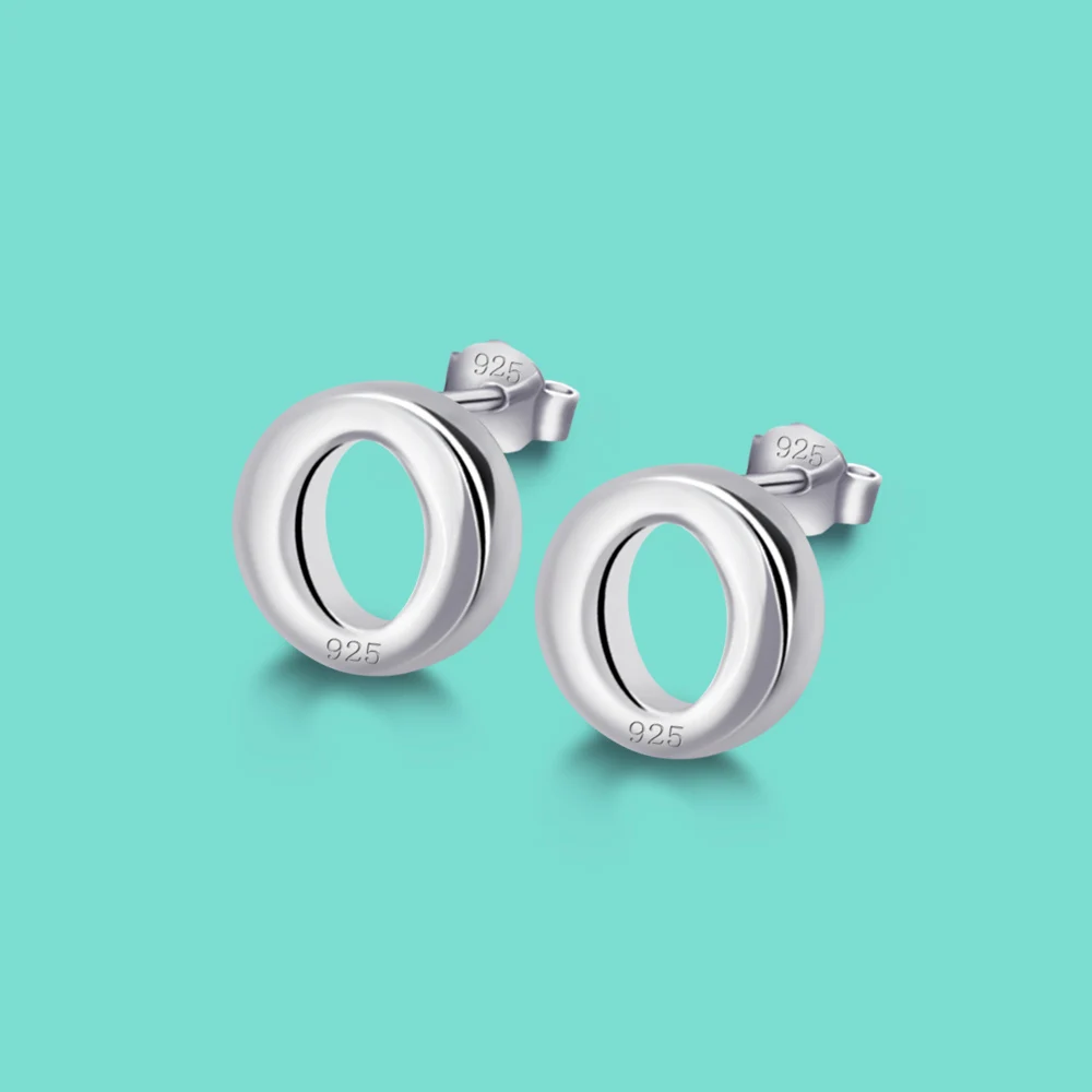 Minimalist Original 925 Sterling Silver Stud Earrings Women's Solid Round Non-allergic Ear Jewelry Accessories | Украшения и