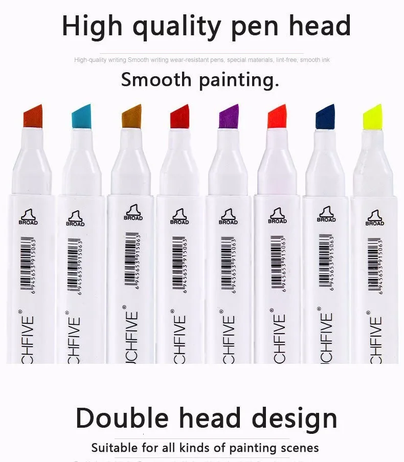 Touchfive Professional Character Sketch Markers Art Supplies 12 24 Colors Skin Tones Marker Pens set for Painting Manga Design