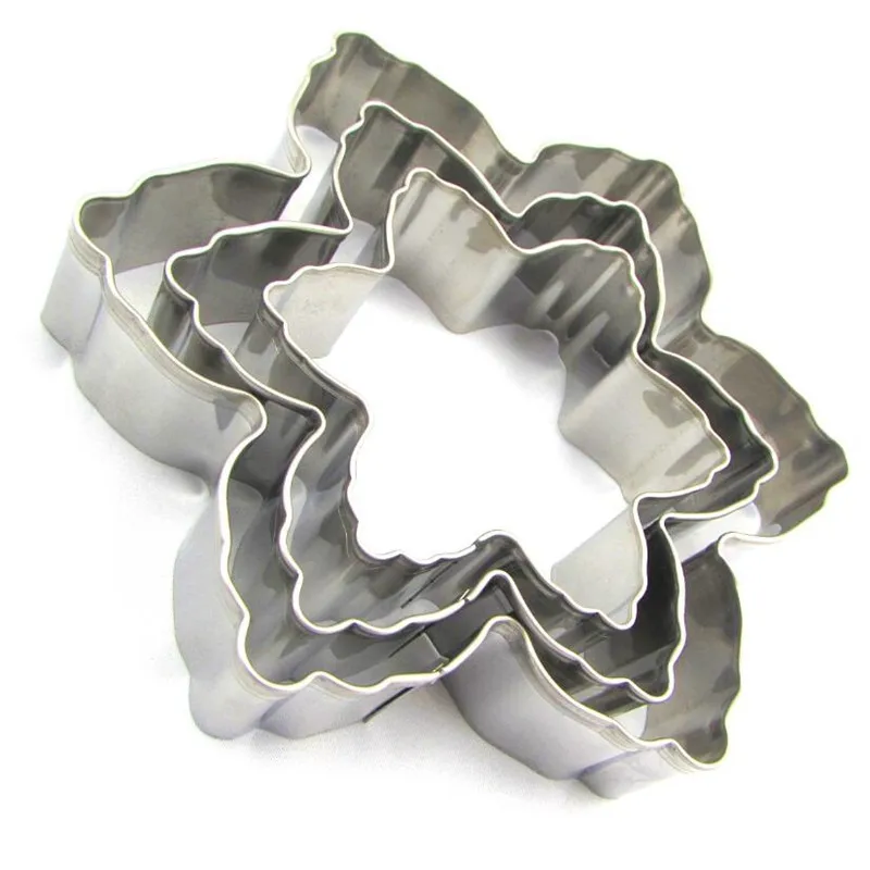 3D Stainless Steel Christmas Cookie Cutter Mold Bakeware Baking Snowflake Biscuit Fondant Cutter 3pcs/lot Kitchen Accessorie cookie cutter,baking mold,cookie mould,cookie printing mold,fondant cutter,baking decorating tools,cookie maker press kit,pastry cutter