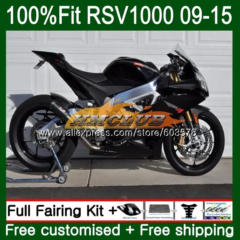 Инъекции для Aprilia RSV4 RSV1000R 2010 2011 2012 2013 Все Черный 43CL. 35 РСВ 1000 R RSV1000 09, 10, 11, 12, 13, 14, 15 лет, обтекатель