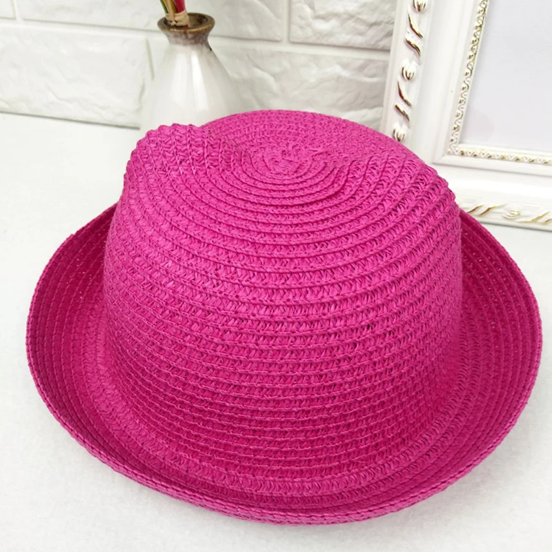 Children Straw Hat 7-color summer sandal outing travel men and women baby cat ear sun gorro beach hat women sun hat