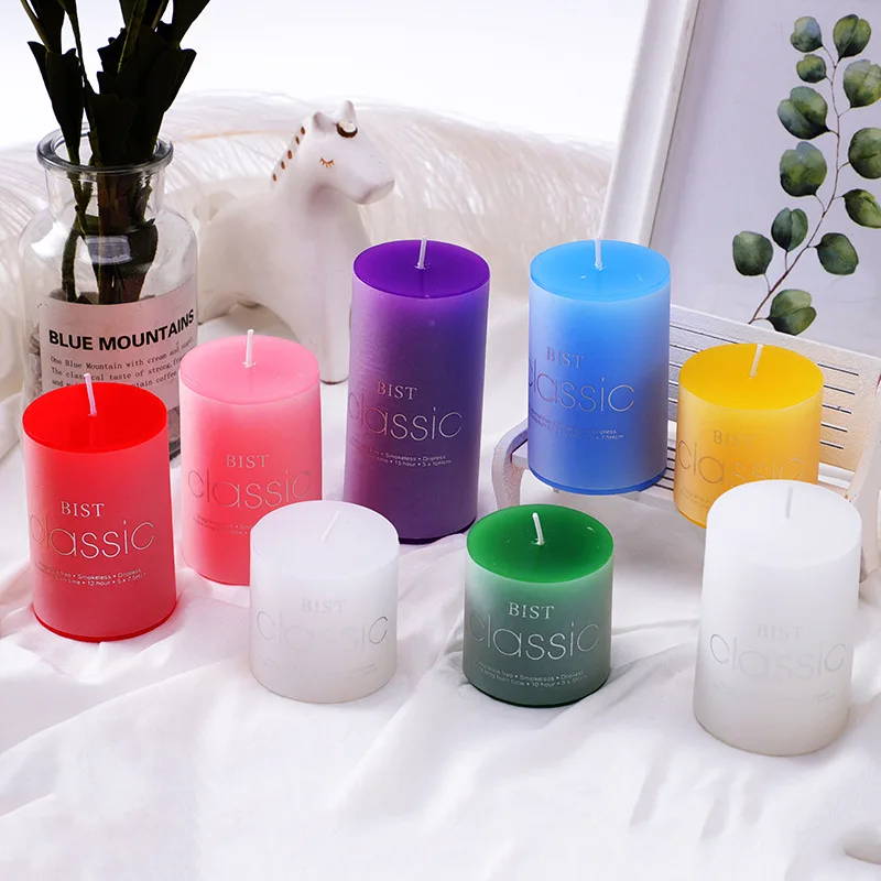 

Home decor candle classical pillar colorful fragrant candles for interior wedding hotel decoration scented candle Home supplies