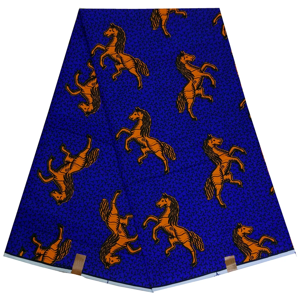Модный дизайн Анкара ткань Африканский настоящий воск с принтом лошадей хлопок ткань - Цвет: as picture
