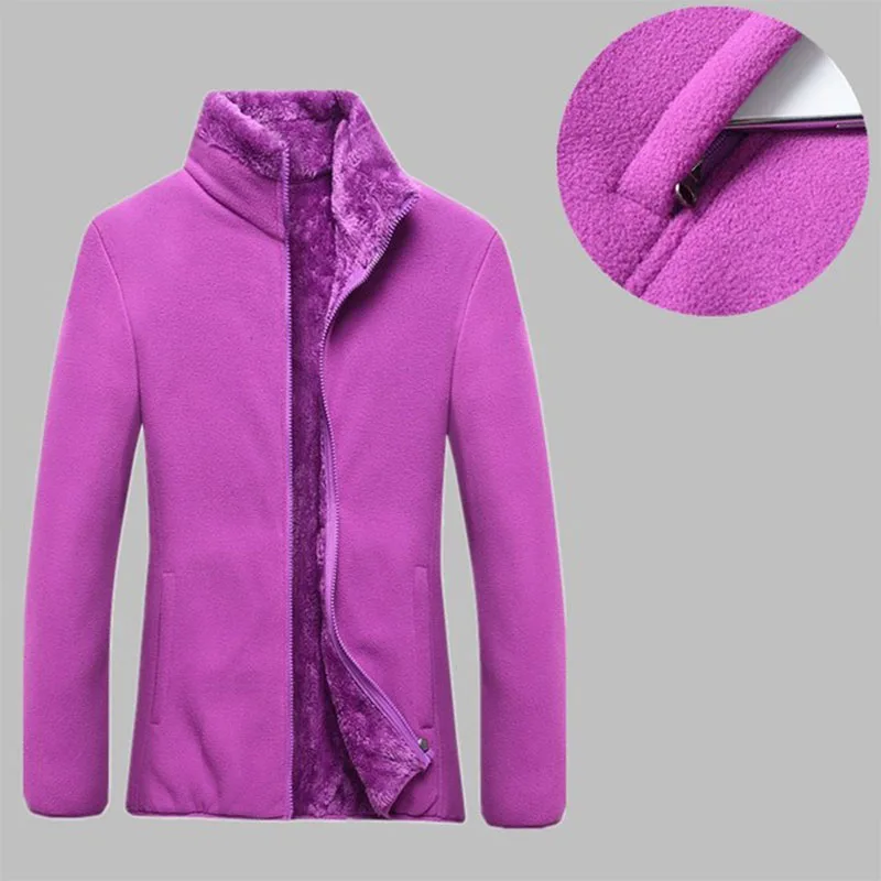 Hiking Jackets Polar Fleece Jacket Thick Polar Fleece Jacket Women's Autumn Winter Outdoor Camping Hiking Thermal Coral Velvet Coat Female Mountaineering Clothes