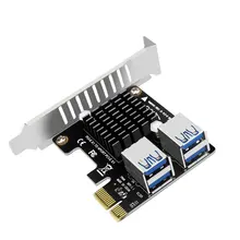 Carte d'adaptation PCI E 1 à 4 Riser, PCI E 1X à 16X, double couche, usb 3.0, carte d'extension pour le minage BTC