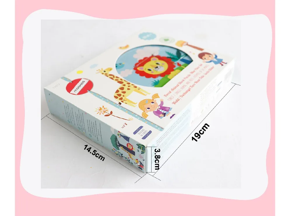3D Puzzle Wooden Animal Puzzle Kids Toys 6 Sides Wisdom Jigsaw Early Education Learning Toys Tangram Children Game 4pcs Single