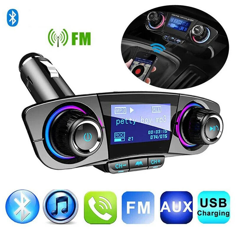 Беспроводной автомобильный Bluetooth Handsfree FM передатчик MP3 радио адаптер комплект с
