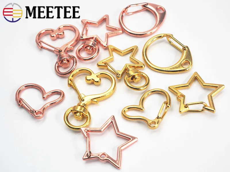 Meetee 10 шт. различные металлические цепочки для ключей O D кольцо Пряжка скобы