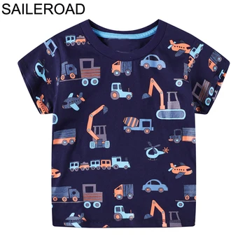 

SAILEROAD Boys t-shirts Summer Baby Boy Short Sleeve Shirts for 3Years Little Boys Clothes Excavator Print Children Tops Tees
