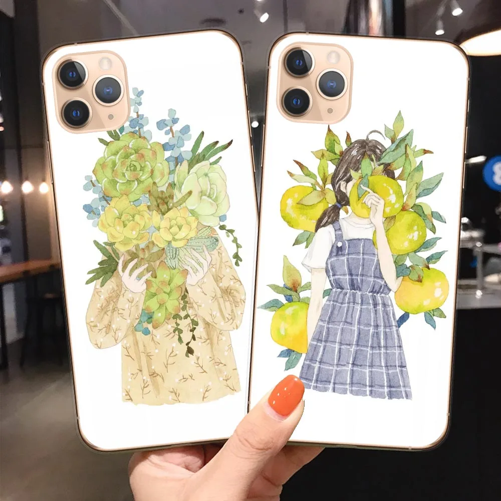 Милый прозрачный чехол для телефона с принтом iPhone 11 11Pro Max XR XS X 8 7 6 6S Plus мягкий