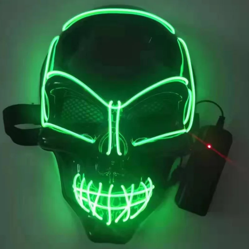 Halloween LED Glowing Mask Fluorescent Mask Scary Mask For Halloween Theme Party Bar Show Cosplay Purge Movie