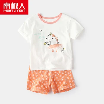

NANJIREN Summer Pajamas For Child Sets Shorts Sleep Shirt Set Baby Girls Clothes unicorn Pajama Sets Cotton Children's Pajamas