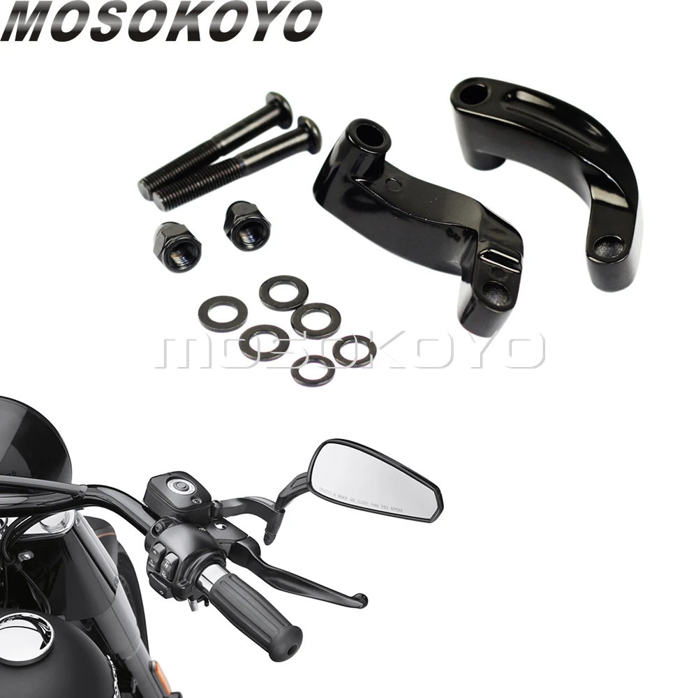 2pcs Mirrors Relocation Extension Adapter Adaptors Kit For Harley