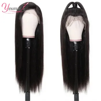 

Younsolo Peruvian Straight Lace Front Human Hair Wigs For Women 13*4 150% Density Lace Front Wigs PrePlucked Remy Human Lace Wig