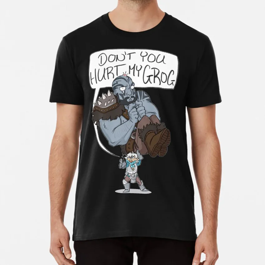 Футболка с надписью Don't YOU HURT MY GROG критическая роль Груг щука варвар клирик танк