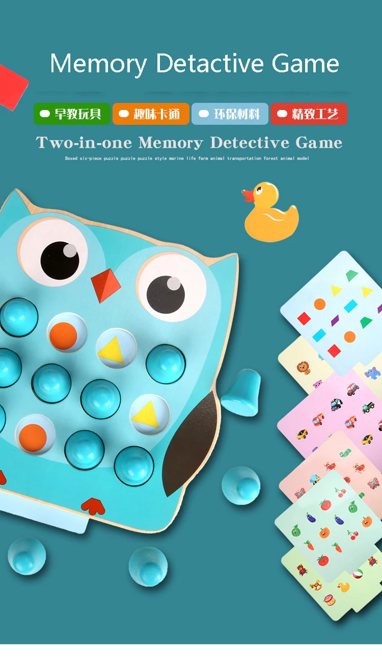 Educativos de Madeira para Crianças Anos de Idade Jogo de Memória Brinquedos de Madeira para Crianças 2 em 1 Montessori Brinquedos Forma Cor Detetive 3 & 2 Brinquedos e hobbies