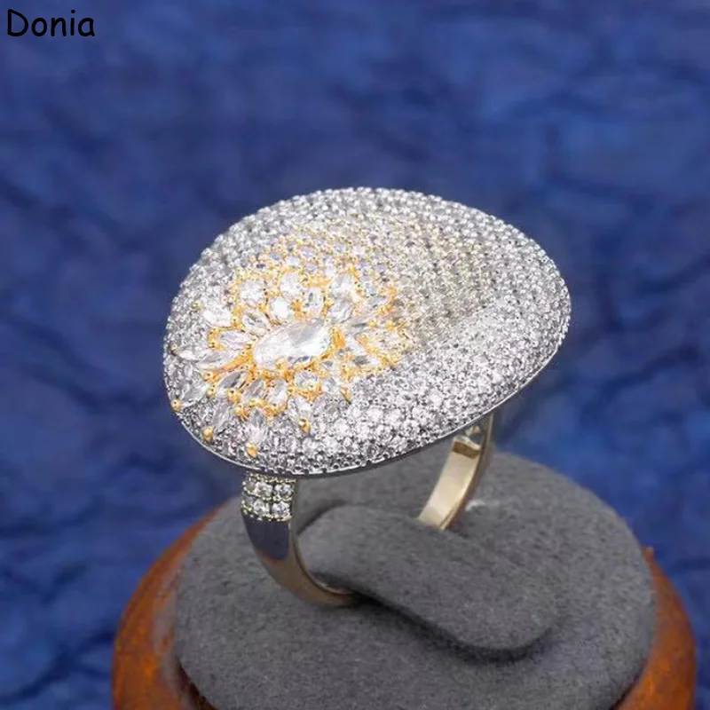 Donia jewelry European and American fashion ghost copper micro-encrusted zircon ring creative luxury ring