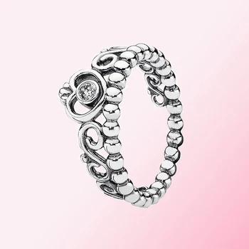 

2020 Fall 100% 925 PRINCESS TIARA SILVER & CUBIC ZIRCONIA RING Fit DIY Ring Women's Fashion Jewelry Free Shipping