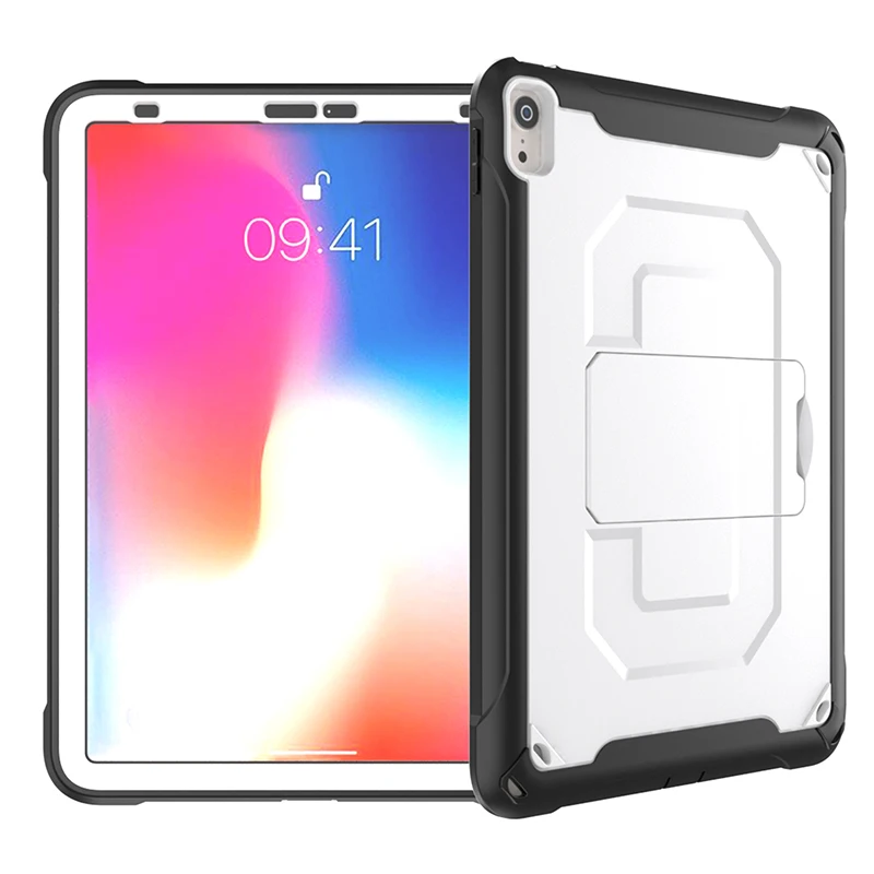 Ударопрочный Прочный пластиковый чехол с подставкой для iPad Pro 11 a1989 A1980A 1934 A2013 защитная задняя крышка для планшета+ стилус - Цвет: Белый